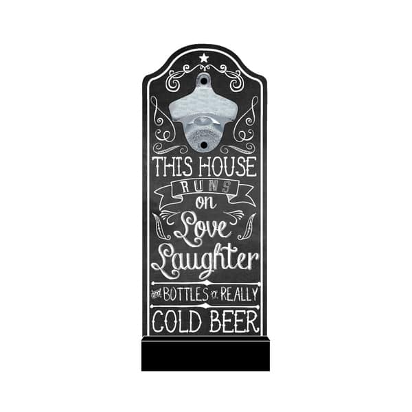 Open Beer Slate & Acacia Wall Mount Bottle Opener with Magnetic Cap Catcher  - Bed Bath & Beyond - 18071342