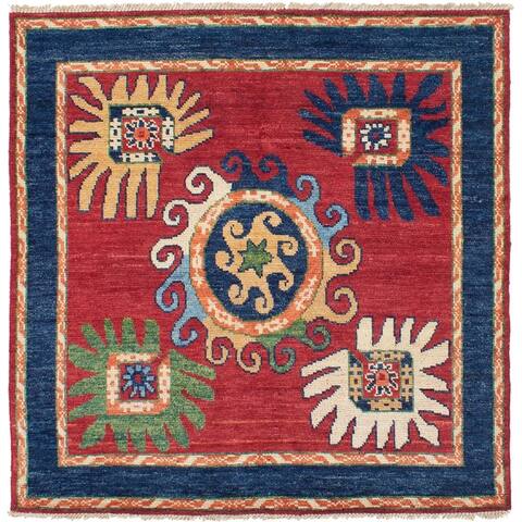 Hand-knotted Shalimar Red Wool Rug