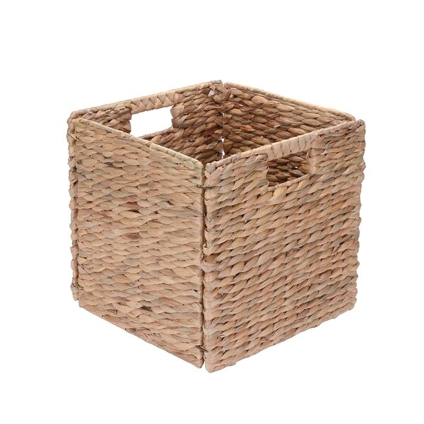 Villacera 12Inch Square Handmade Wicker Storage Bin
