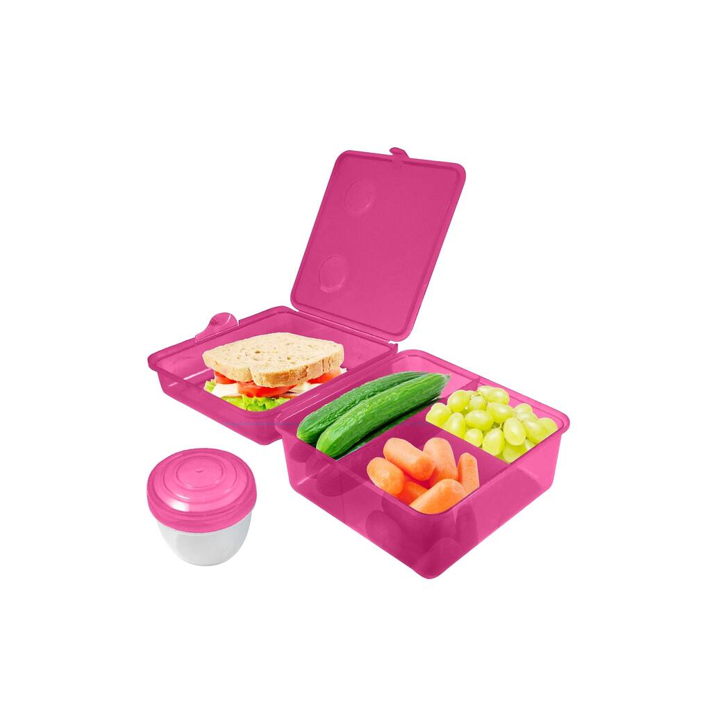 4 Section Lunch Box w/ Dressing Container (6 Cup)