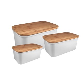 Shop Stor-All Solutions 3 Piece Storage Bin w/Bamboo Lid Set