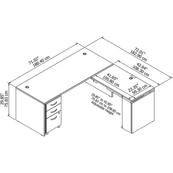 Series C 72-inch Sit-to-Stand L-shaped Office Desk Set - Bed Bath ...