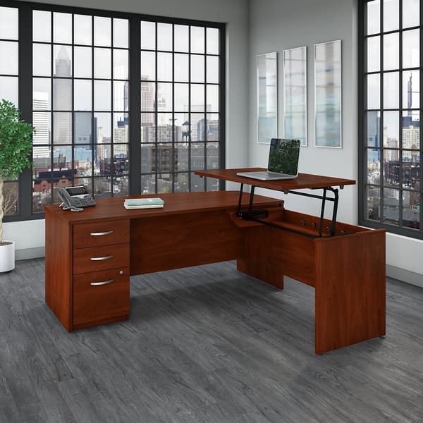 Shop Series C Elite Sit To Stand Bow L Shaped Desk Office Suite In