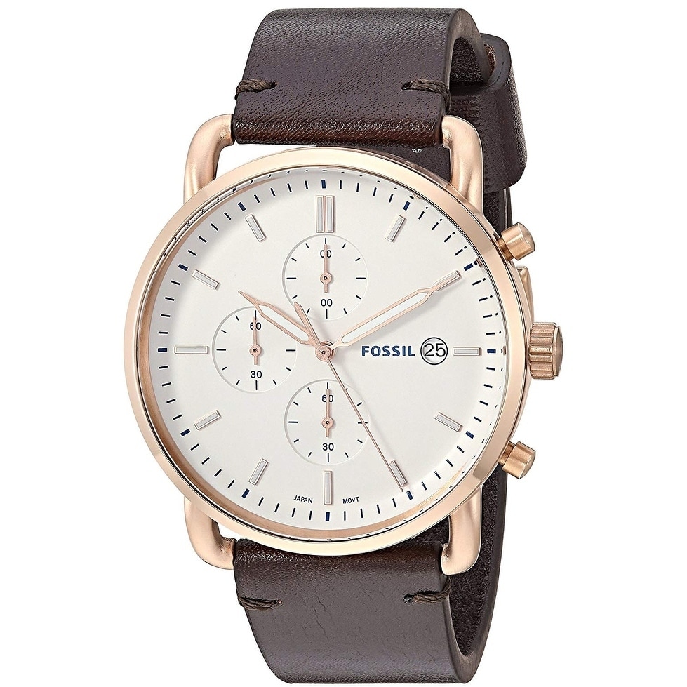 fossil men's commuter leather watch