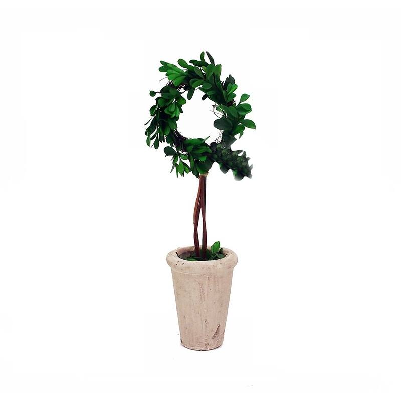 Modern Home 13" Real Preserved Boxwood Monogram Letters w/Terra Cotta Pot
