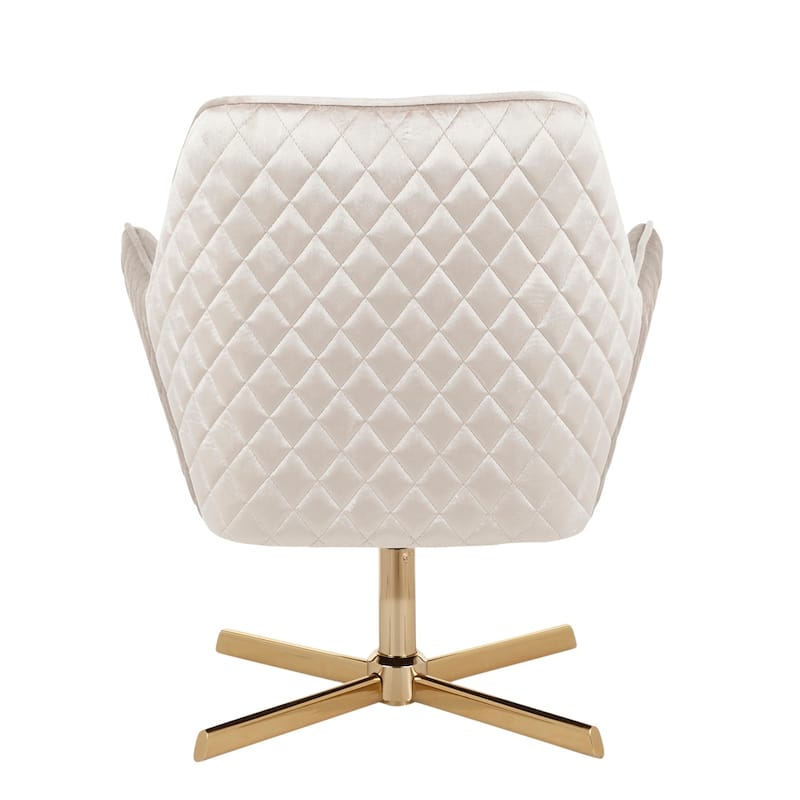 Silver Orchid Alba Goldtone Metal and Velvet Swivel Lounge Chair