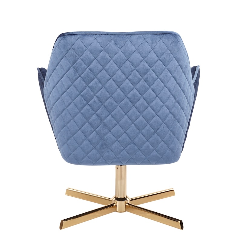 Silver Orchid Alba Goldtone Metal and Velvet Swivel Lounge Chair