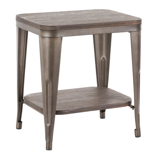 LumiSource Oregon Industrial Wood & Metal End Table