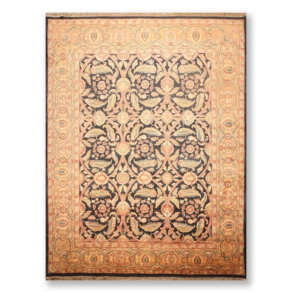 Traditional Hand Knotted Wool Persian Oriental Area Rug (9'1"x12'3") - 9'1" x 12'3"
