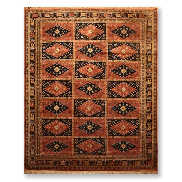 Hand Knotted Wool Tea wash Persian Oriental Area Rug (7'9"x9'9") - 7'9" x 9'9"