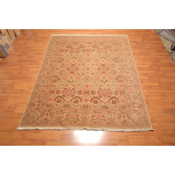 Traditional Oushak Hand Knotted Wool Oriental Area Rug (8'x10') - 8' x 10'