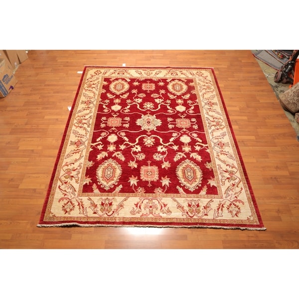 Traditional Kazak Hand Knotted Wool Oriental Area Rug (7'11x9'9") - 7'11 x 9'9"