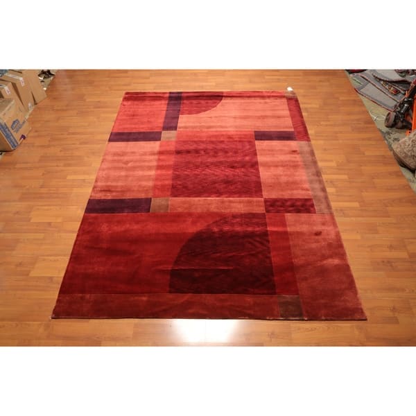 Contemporary Hand Knotted Wool Tibetan Area Rug 8 X10 10 8 X 10 10 On Sale Overstock 25662743
