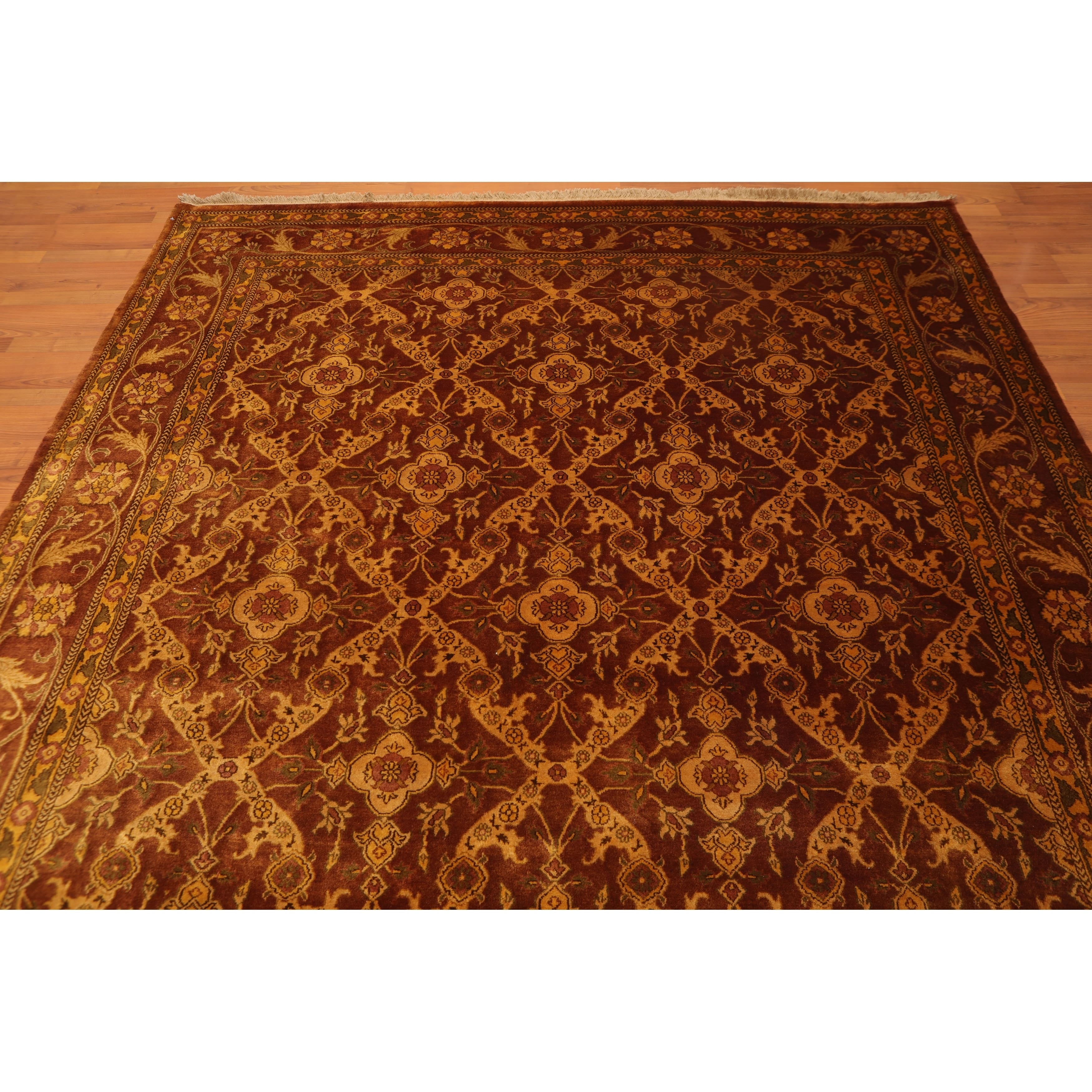 Hand Knotted Gold Wash 200 KPSI Wool Persian Oriental Area Rug (7'6"x9