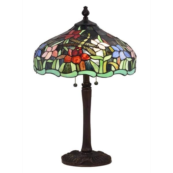 Springdale 24 5 H Fawn Dragonfly Tiffany Table Lamp Fawn Dragonfly Tiffany Table Lamp