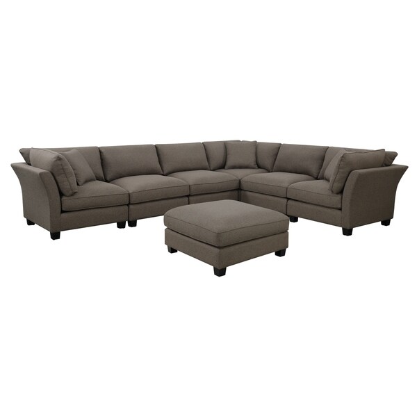 Copper Grove Badischl 7-piece Modular Coffee Brown Sectional and Ottoman Set