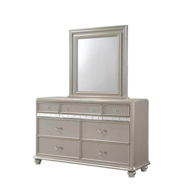 Shop Kaleidoscope Platinum Finish Dresser And Mirror With Red