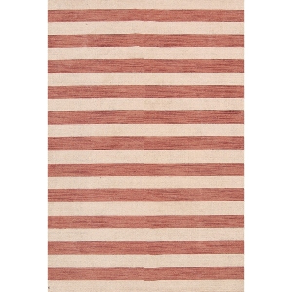 Stripe Area Rug Indian Gabbeh Oriental Wool Hand Knotted - 8'3" x 5'7"