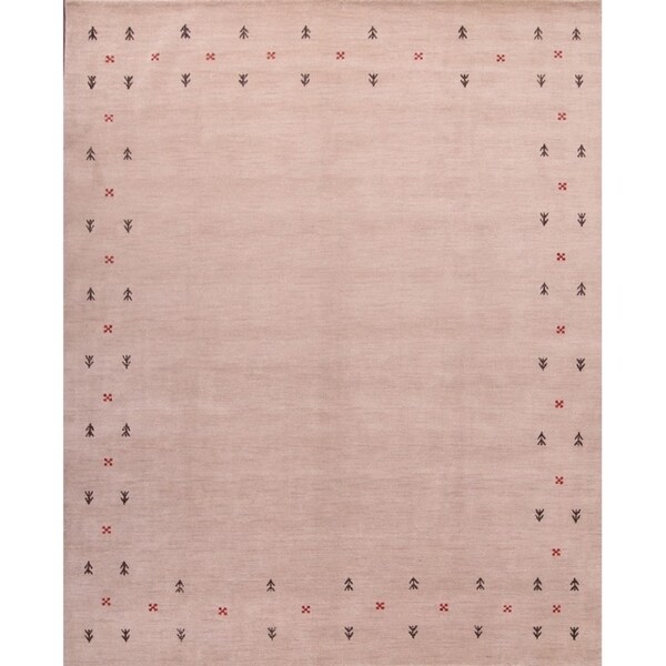 Gabbeh Indian Oriental Handmade Wool Area Rug Contemporary - 8'2" x 11'1"
