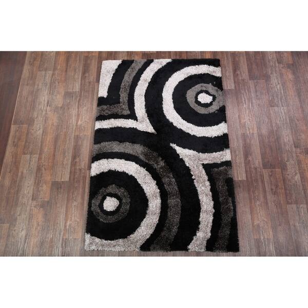 Modern Hand Tufted Shaggy Shag Oriental Area Rug 5 0 X 8 0 Overstock 25671593