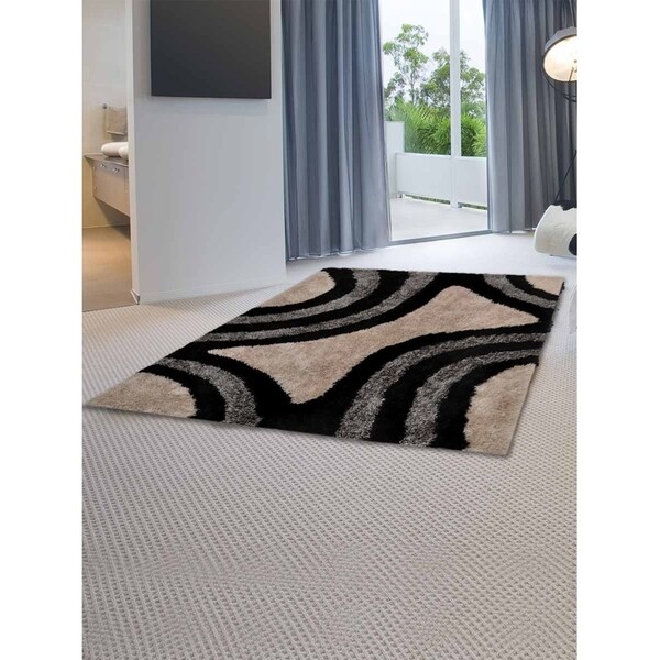 Shaggy Shag Indian Hand Tufted Traditional Oriental Area Rug - 5'0" x 8'0"