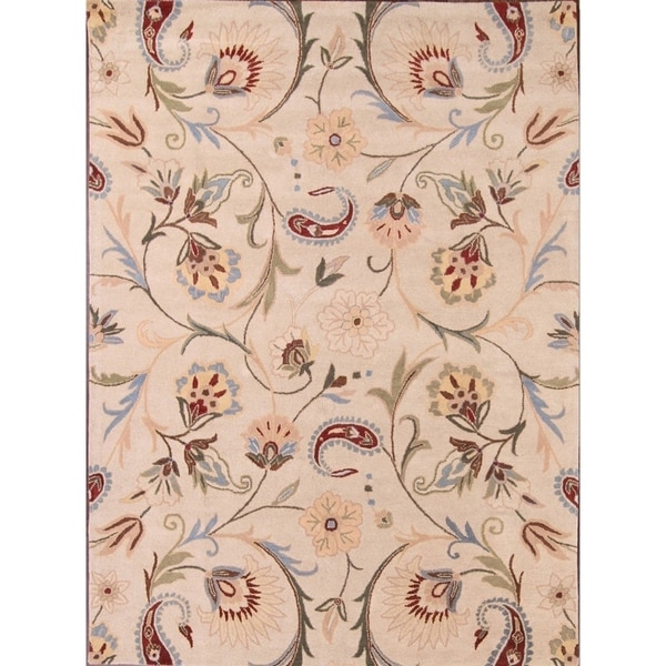 Copper Grove Broager Oushak Indian Floral Hand-knotted Wool Area Rug - 11'4" x 8'0"