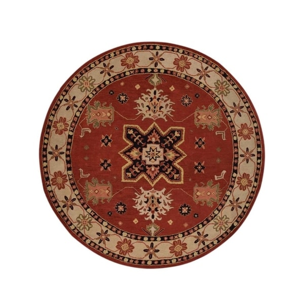 Gracewood Hollow Habra Tufted Blend Kazak Woolen Classical Kazak Rug - 9'11" round