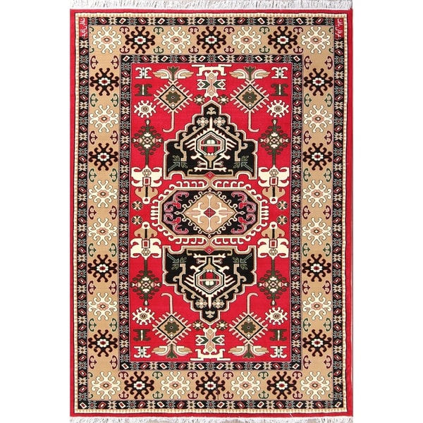 Copper Grove Vasilikos Geometric Kazak Persian Oriental Acrylic Area Rug Carpet - 9'10" x 6'5"