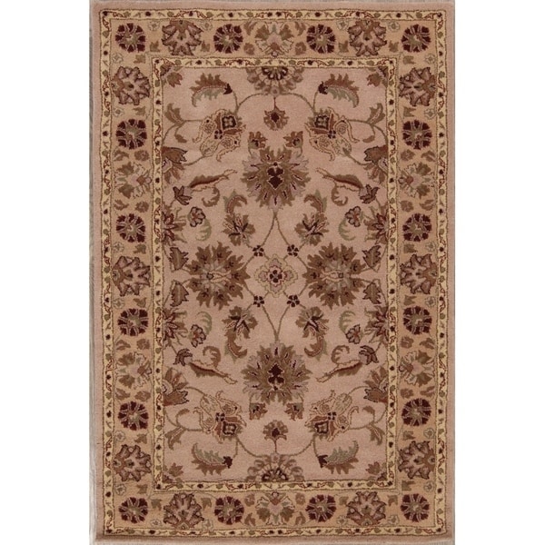 Gracewood Hollow Kimenye Hand-tufted Floral Brown Wool Area Rug - 8'1" x 5'3"