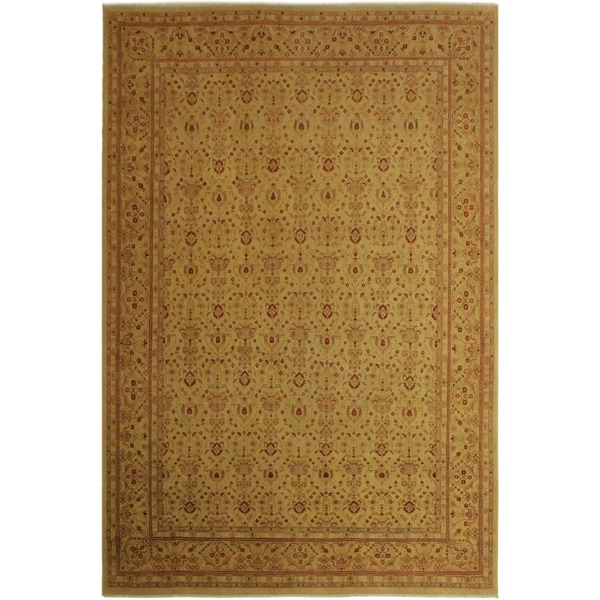 Istanbul Marina Gold/Gold Wool Rug (9'9 x 13'4) - 9 ft. 9 in. x 13 ft. 4 in.