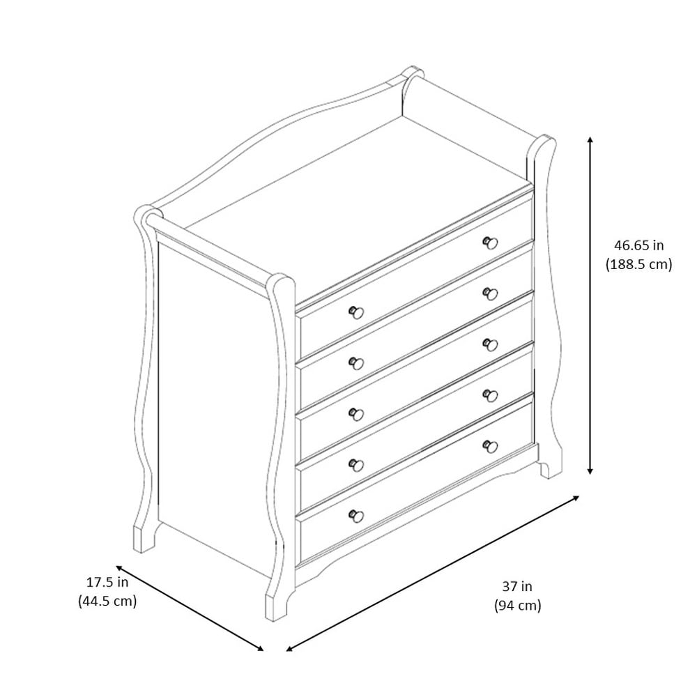 storkcraft avalon 5 drawer dresser