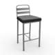 preview thumbnail 3 of 8, Amisco Alberto Counter and Bar Stool Black Faux Leather / Glossy Grey Metal - Bar height