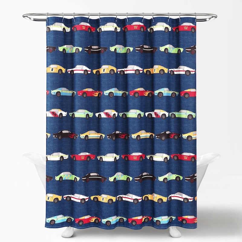 Lush Decor Race Cars Shower Curtain - 72" x 72"