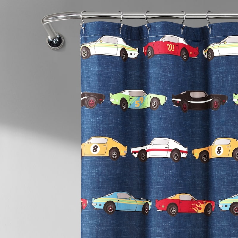 Lush Decor Race Cars Shower Curtain - 72" x 72"