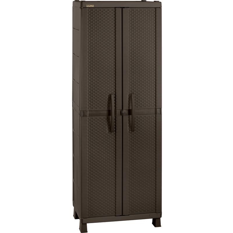 Rimax Brown Resin Wicker Utility Cabinet - Brown