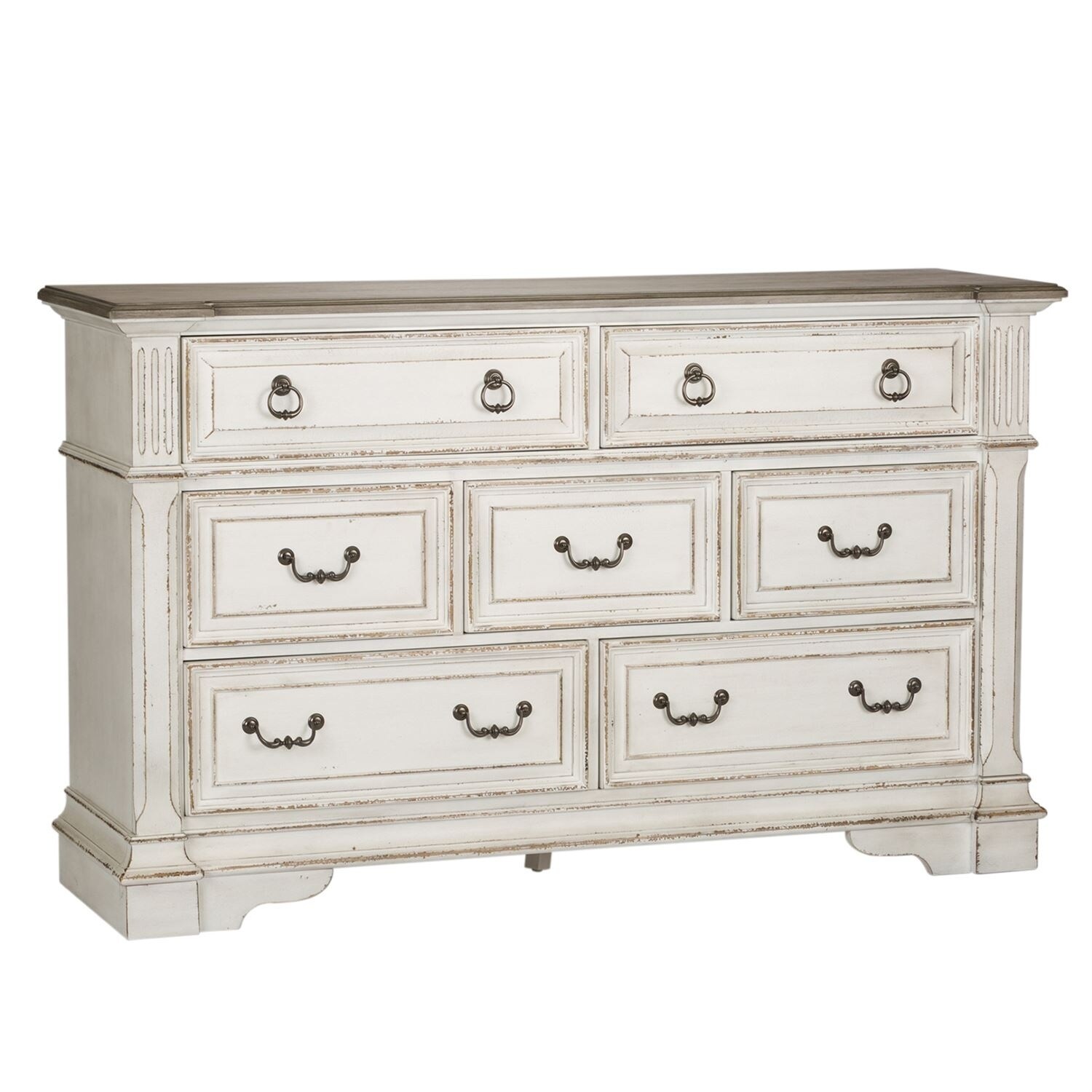 Shop The Gray Barn Bevers Bay Antique White 7 Drawer Dresser On