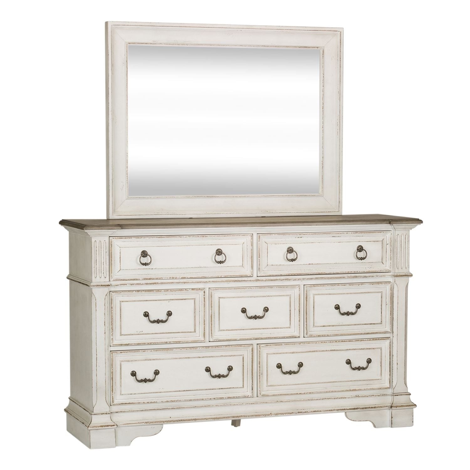 Shop The Gray Barn Bevers Bay Antique White Dresser And Mirror