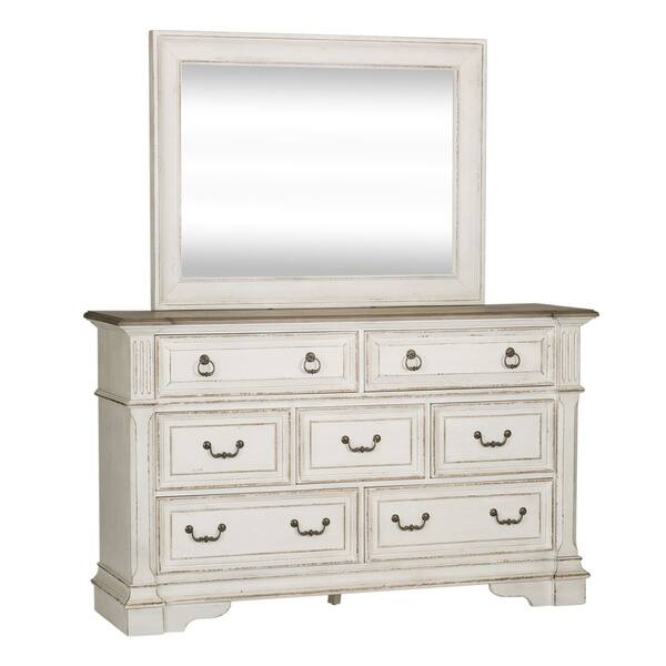 Shop The Gray Barn Bevers Bay Antique White Dresser And Mirror