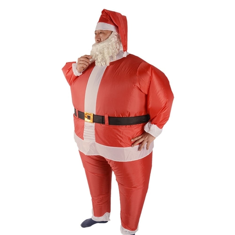 ALEKO Christmas Inflatable Santa Claus Costume With Beard Red for adults 5' to eBay