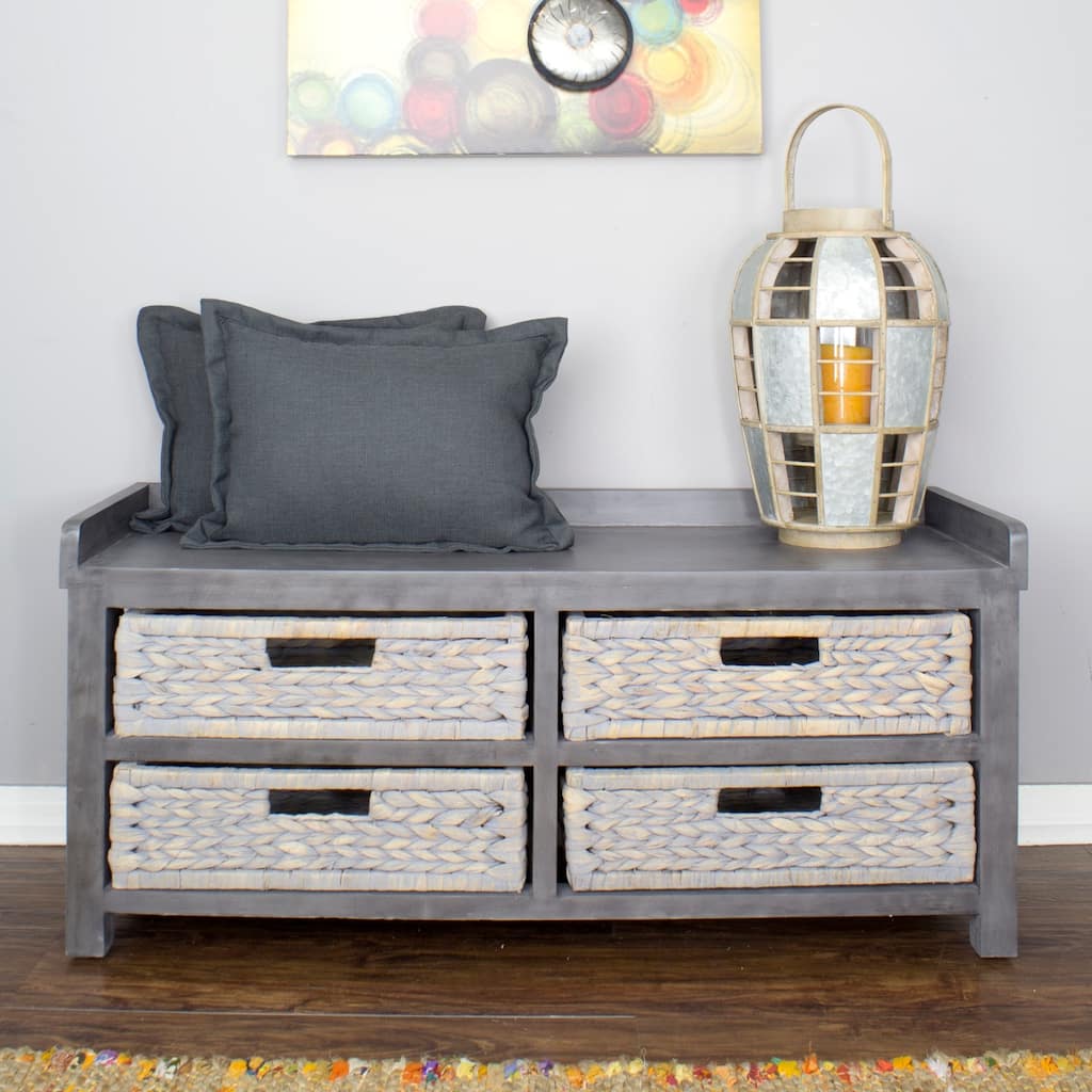 Raleigh 4-Basket Storage Bench