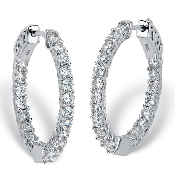 overstock diamond hoop earrings