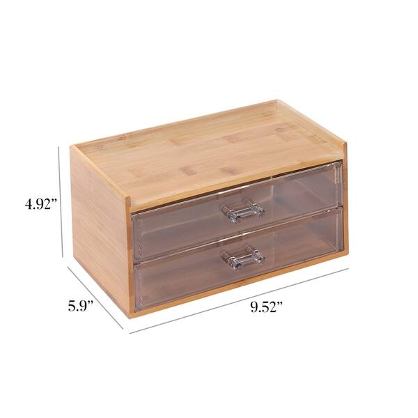 Shop Clearly Chic Clear 2 Drawer With Bamboo Frame Free Shipping