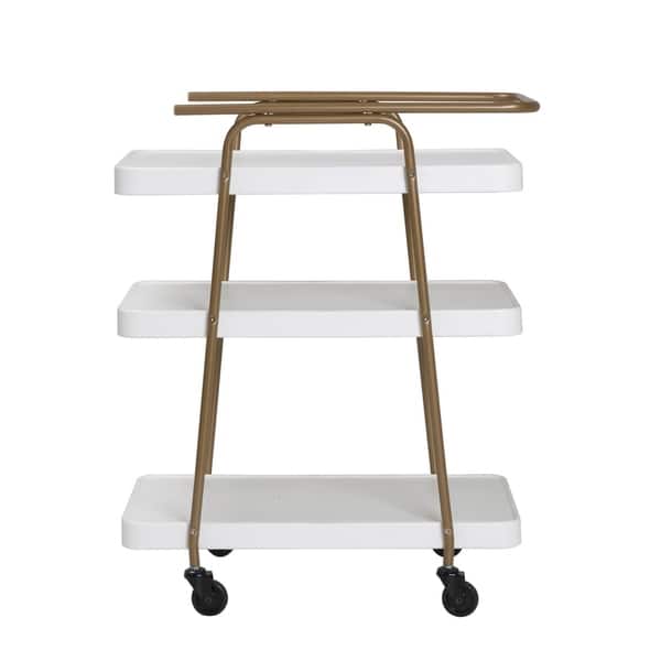 COSCO Stylaire 3 Tier Serving Cart White /& Gold