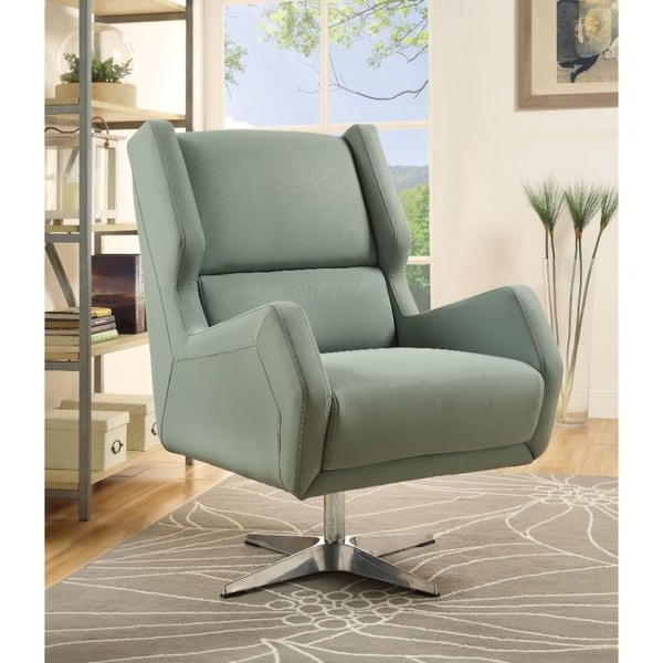 Shop Faux Leather Upholstered Swivel Accent Chair with ...