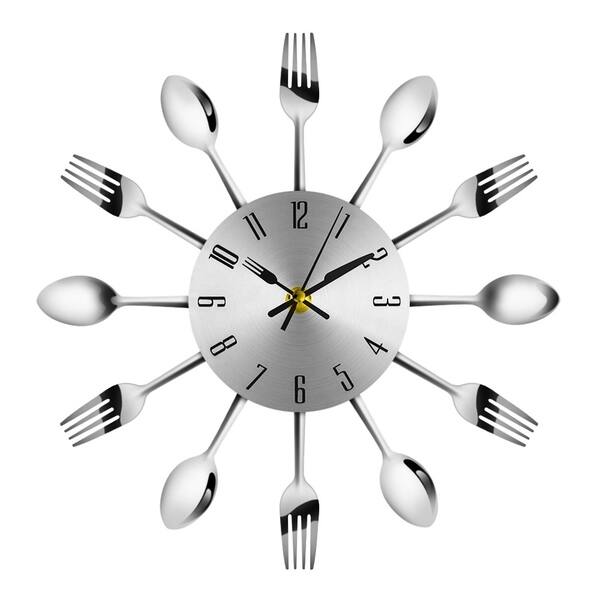 Shop Novel Stainless Steel Knife Fork Spoon Analog Wall Clock Home
