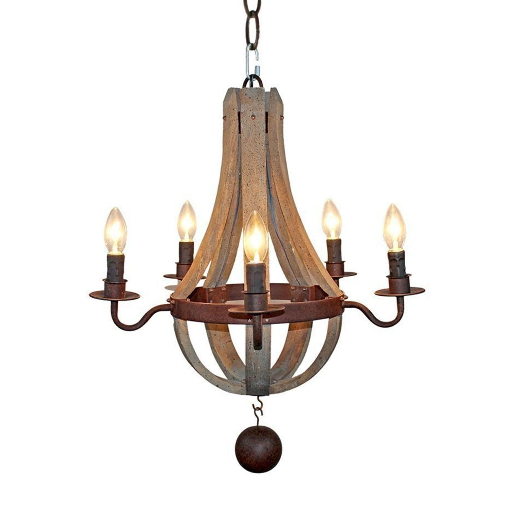 Rustic 5-Light Farmhouse Wood Chandelier - Chandeliers For Bedrooms by Overstock.com