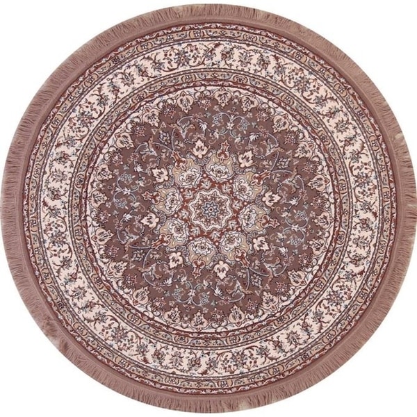 Classical Soft Plush Floral Tabriz Oriental Persian Area Rug - 5'3" x 5'4" round