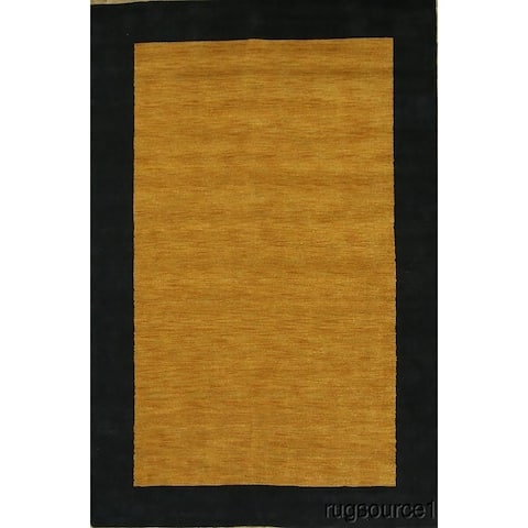 Gabbeh Classical Eastern Hand Made Wool Area Rug Orange Oriental - 9'10" x 6'5"