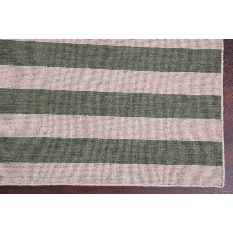 Modern Stripe Area Rug Gabbeh Oriental Handmade Wool Carpet - 8'4" x 10'1"