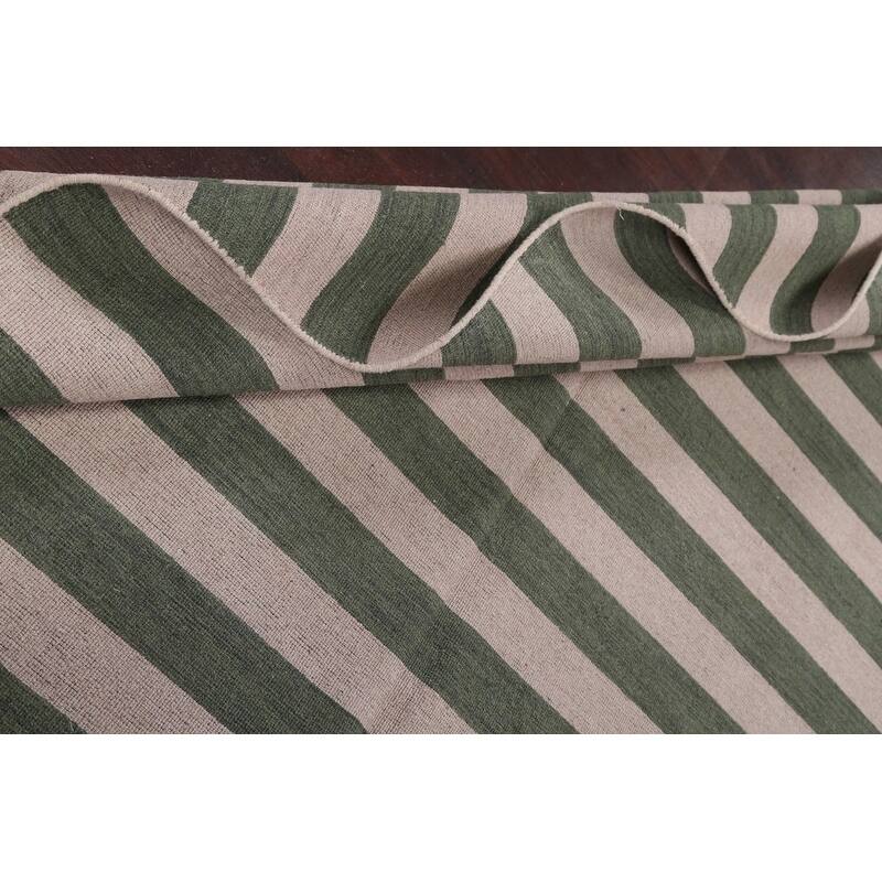 Modern Stripe Area Rug Gabbeh Oriental Handmade Wool Carpet - 8'4" x 10'1"